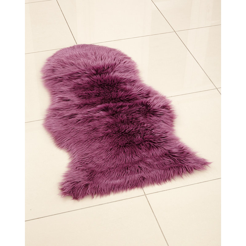 Rosdorf Park Sheepskin Purple Area Rug & Reviews Wayfair.co.uk